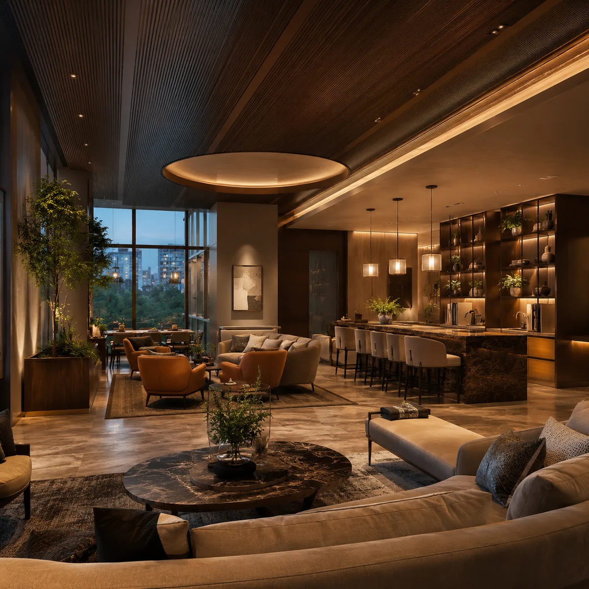 Clubhouse lounge and social space at Kalyani Kanakapura Road, Konanakunte, South Bengaluru