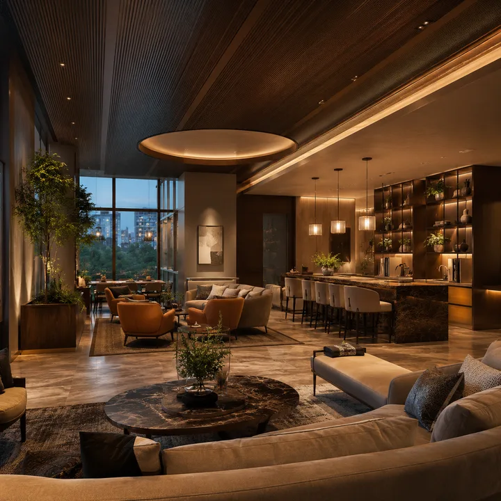 Clubhouse lounge and social space at Kalyani Kanakapura Road, Konanakunte, South Bengaluru