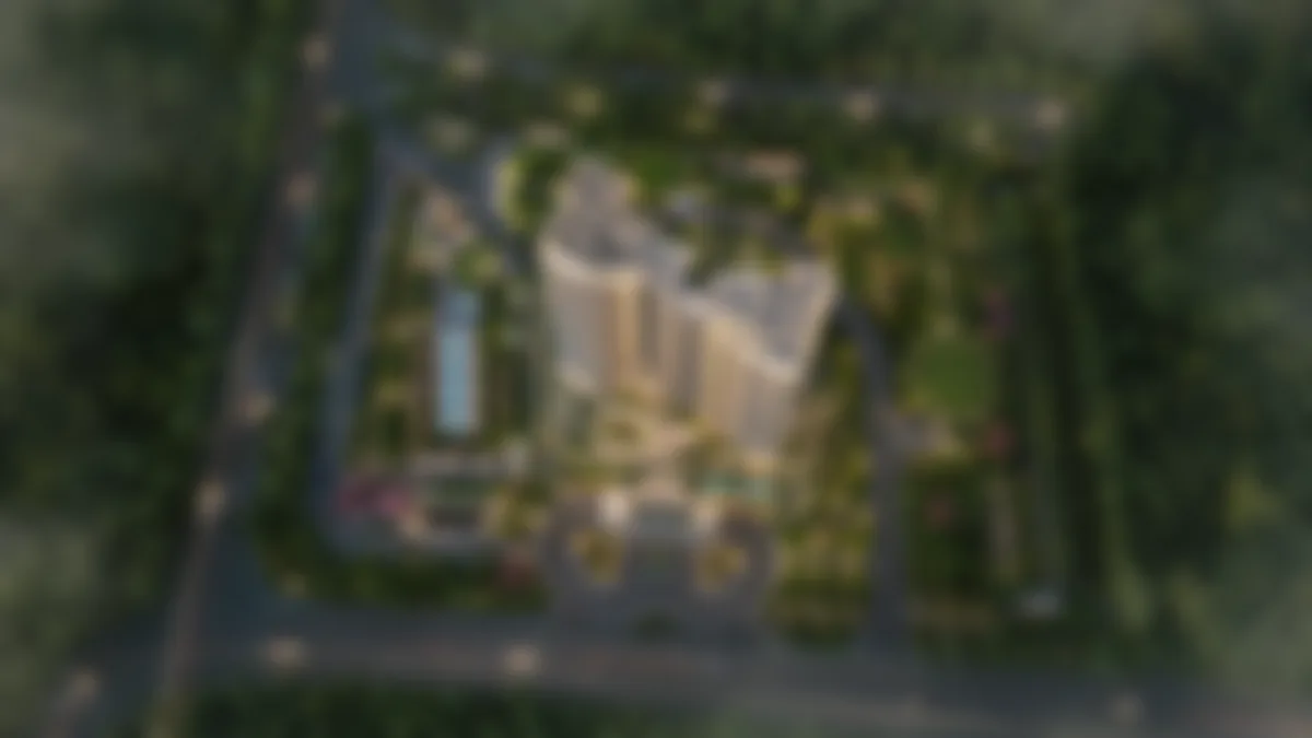 Master plan keyplate of Kalyani Kanakapura Road showing the single two-wing tower and landscaped podium in Konanakunte